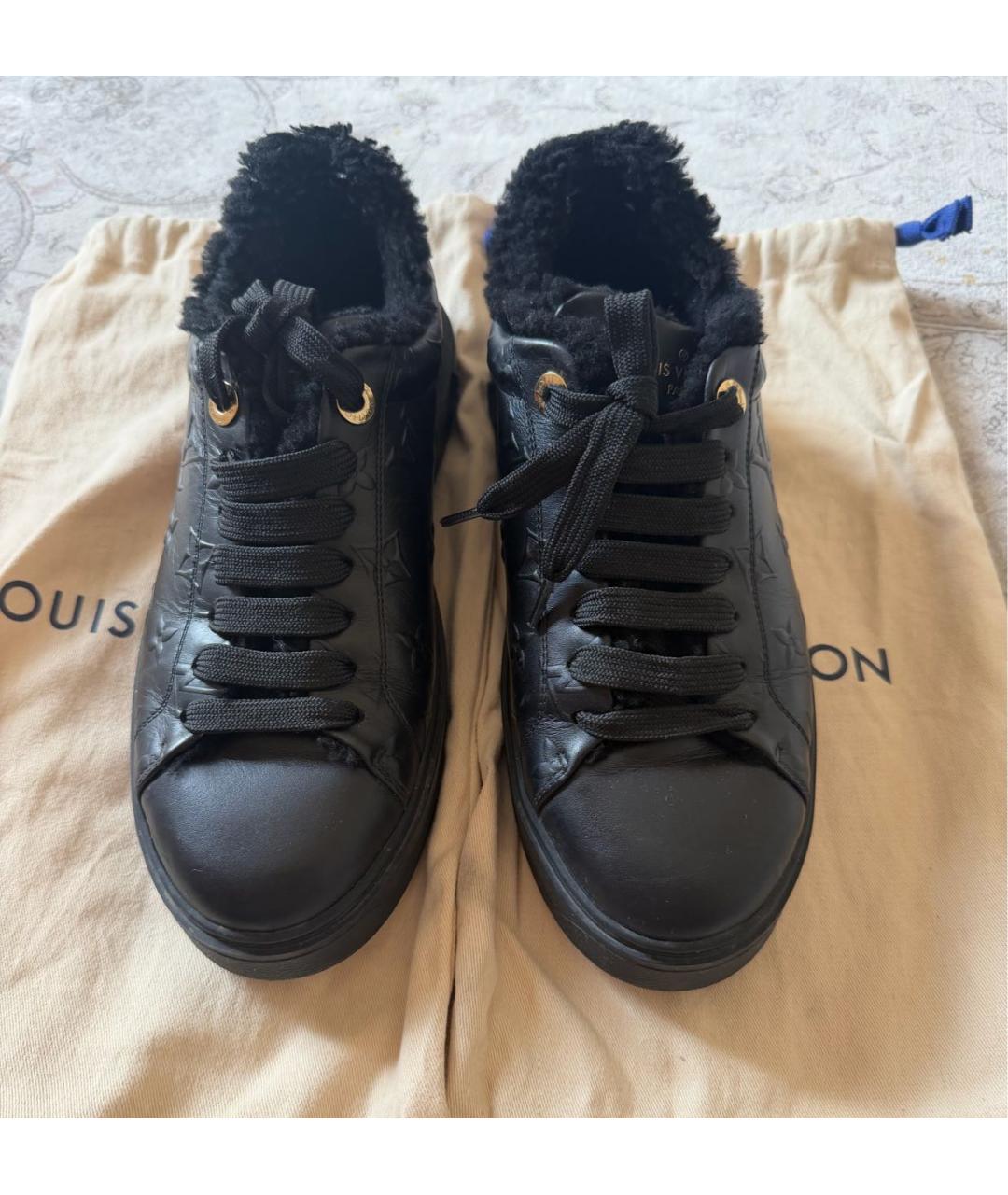 LOUIS VUITTON Черные кожаные кроссовки, фото 2