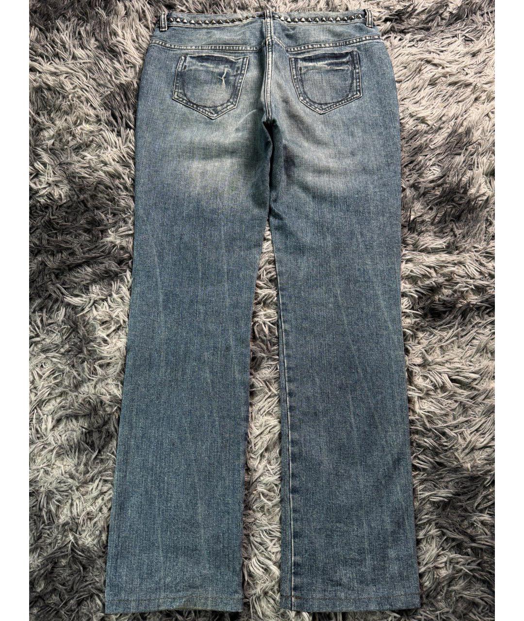 ERMANNO SCERVINO Синие хлопковые прямые джинсы, фото 2