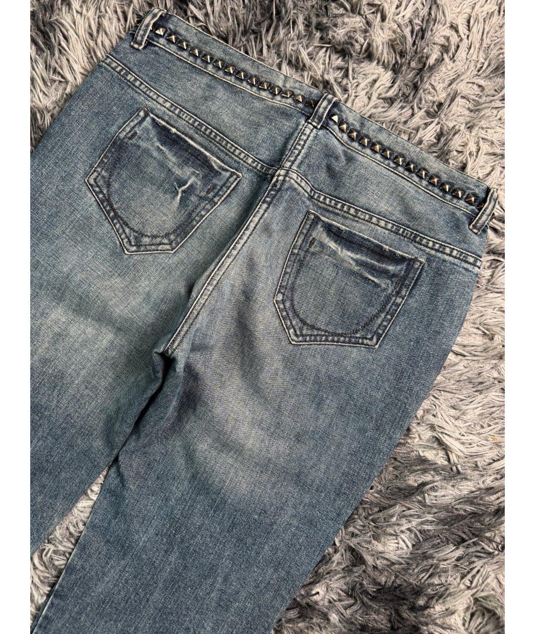ERMANNO SCERVINO Синие хлопковые прямые джинсы, фото 3