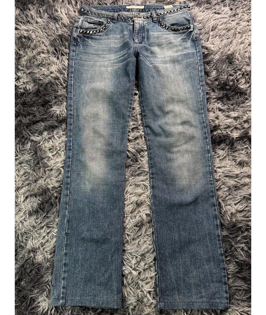 ERMANNO SCERVINO Синие хлопковые прямые джинсы, фото 9