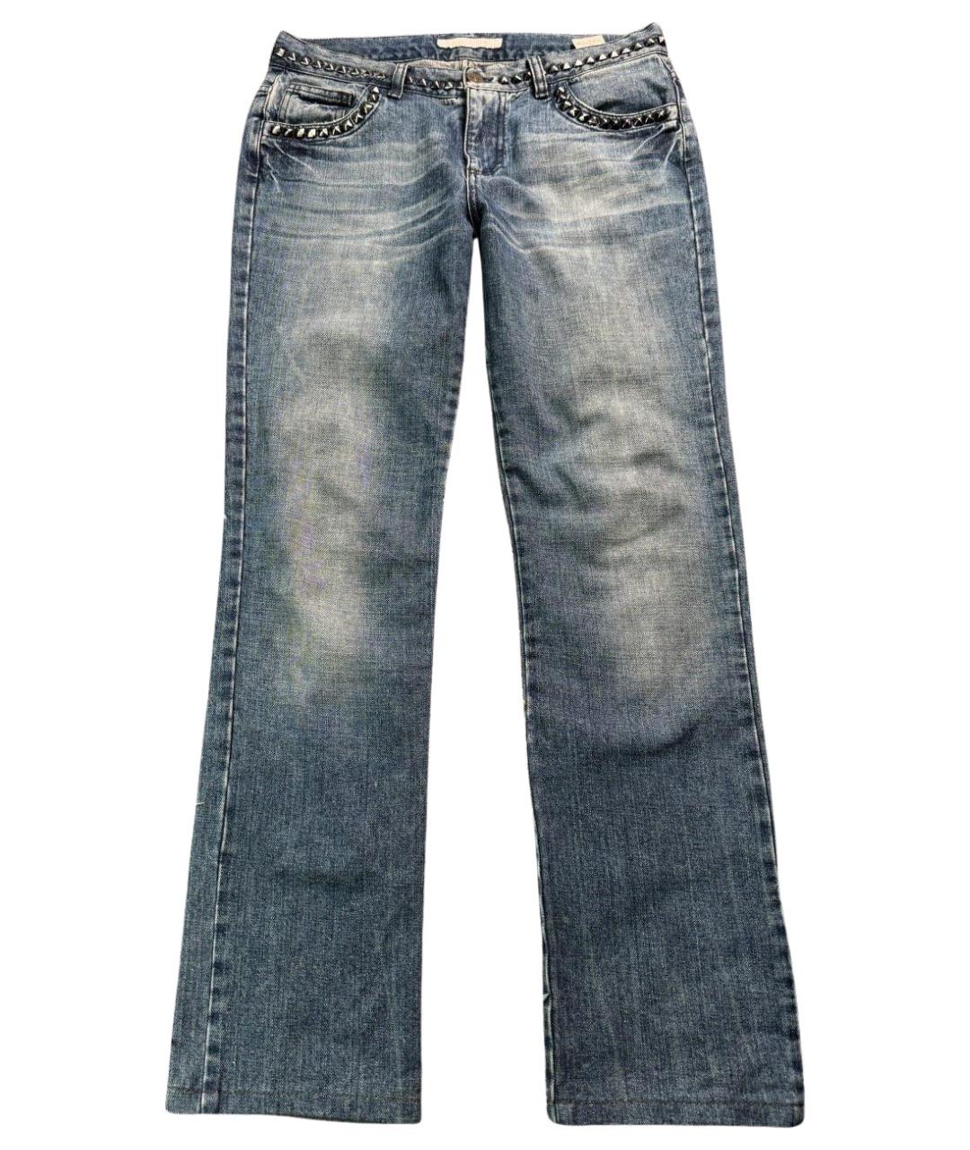 ERMANNO SCERVINO Синие хлопковые прямые джинсы, фото 1