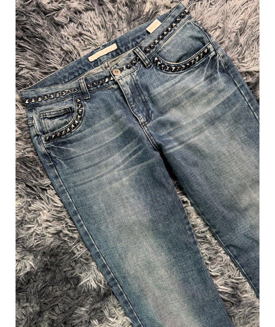 ERMANNO SCERVINO Синие хлопковые прямые джинсы, фото 4