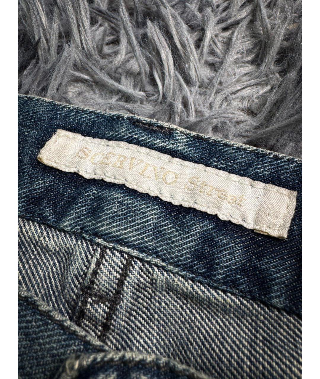 ERMANNO SCERVINO Синие хлопковые прямые джинсы, фото 7