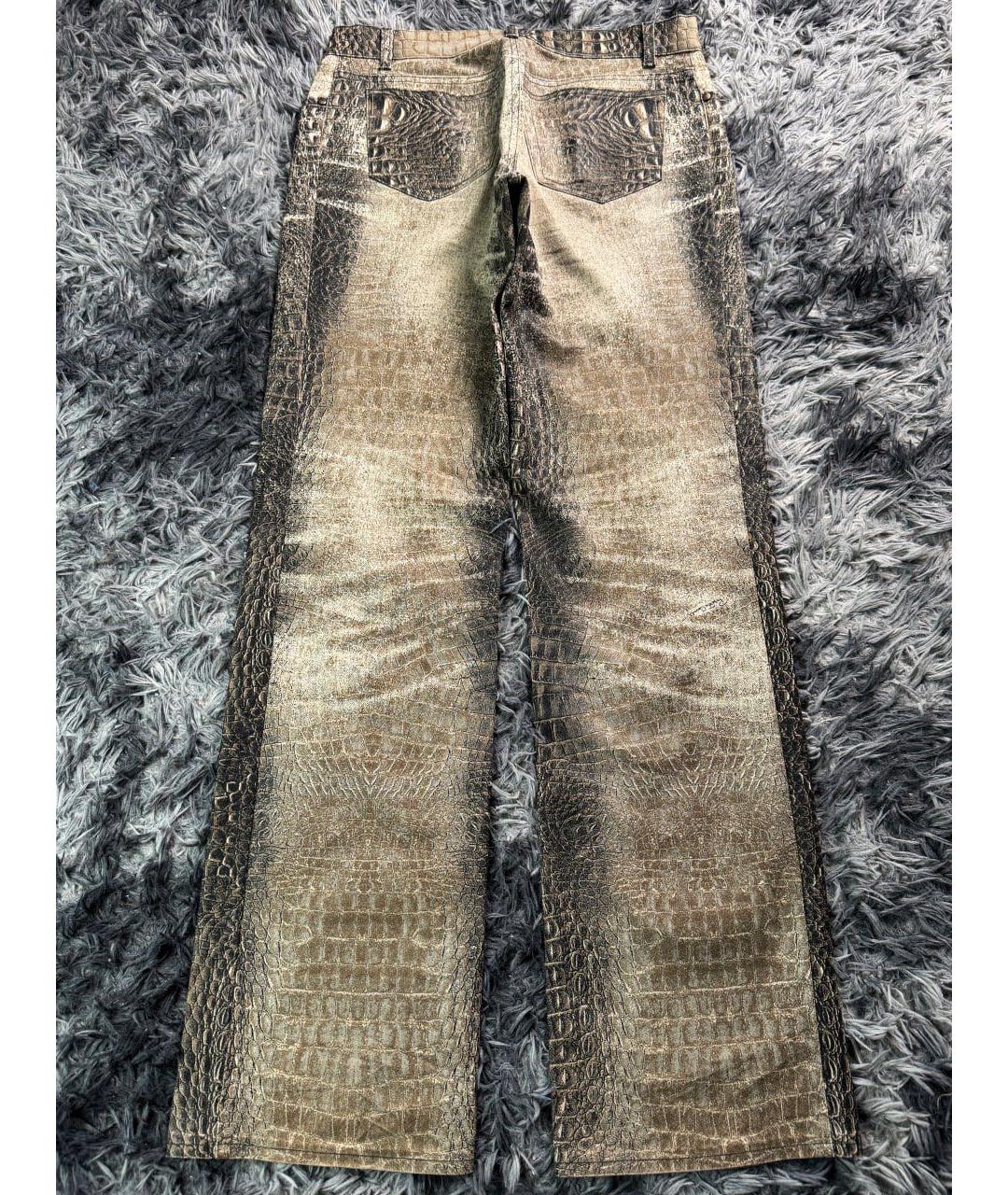 ROBERTO CAVALLI Бежевые хлопковые прямые джинсы, фото 2