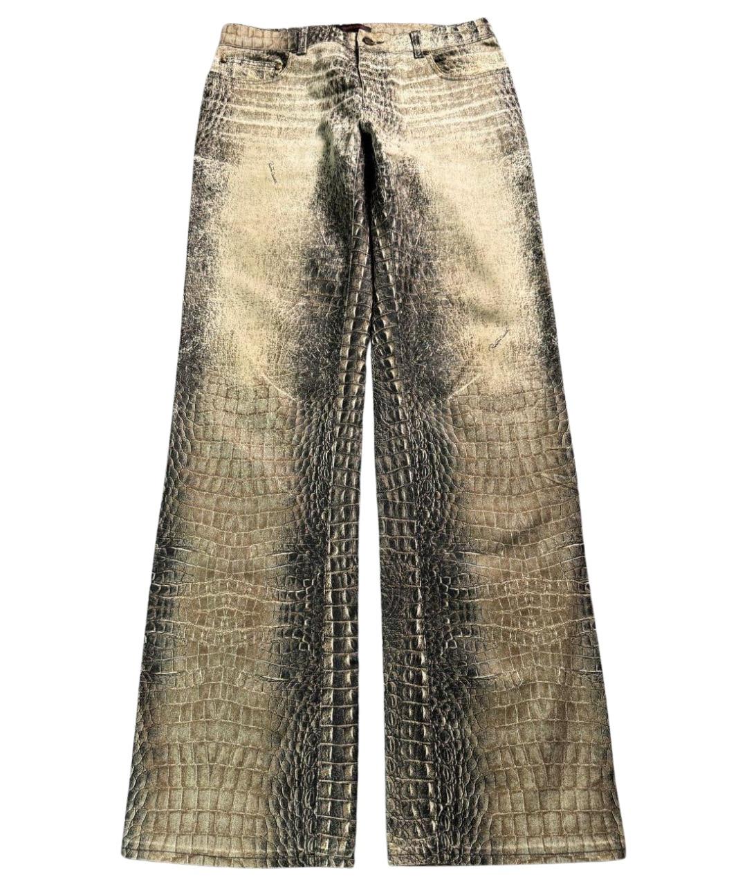 ROBERTO CAVALLI Бежевые хлопковые прямые джинсы, фото 1
