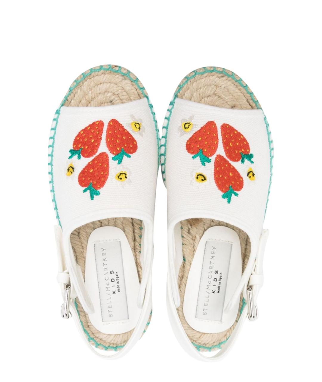 STELLA MCCARTNEY Белые текстильные сандалии и шлепанцы, фото 3
