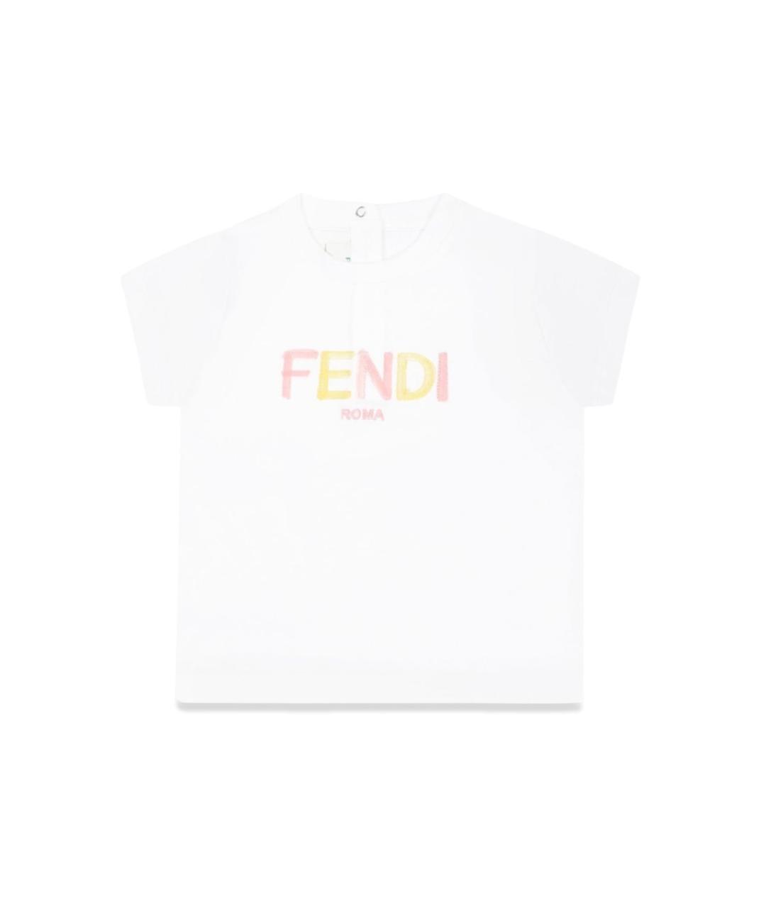 FENDI Белый хлопковый футболка / топ, фото 1