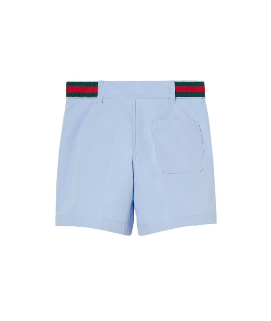 GUCCI Голубые хлопковые брюки и шорты, фото 2