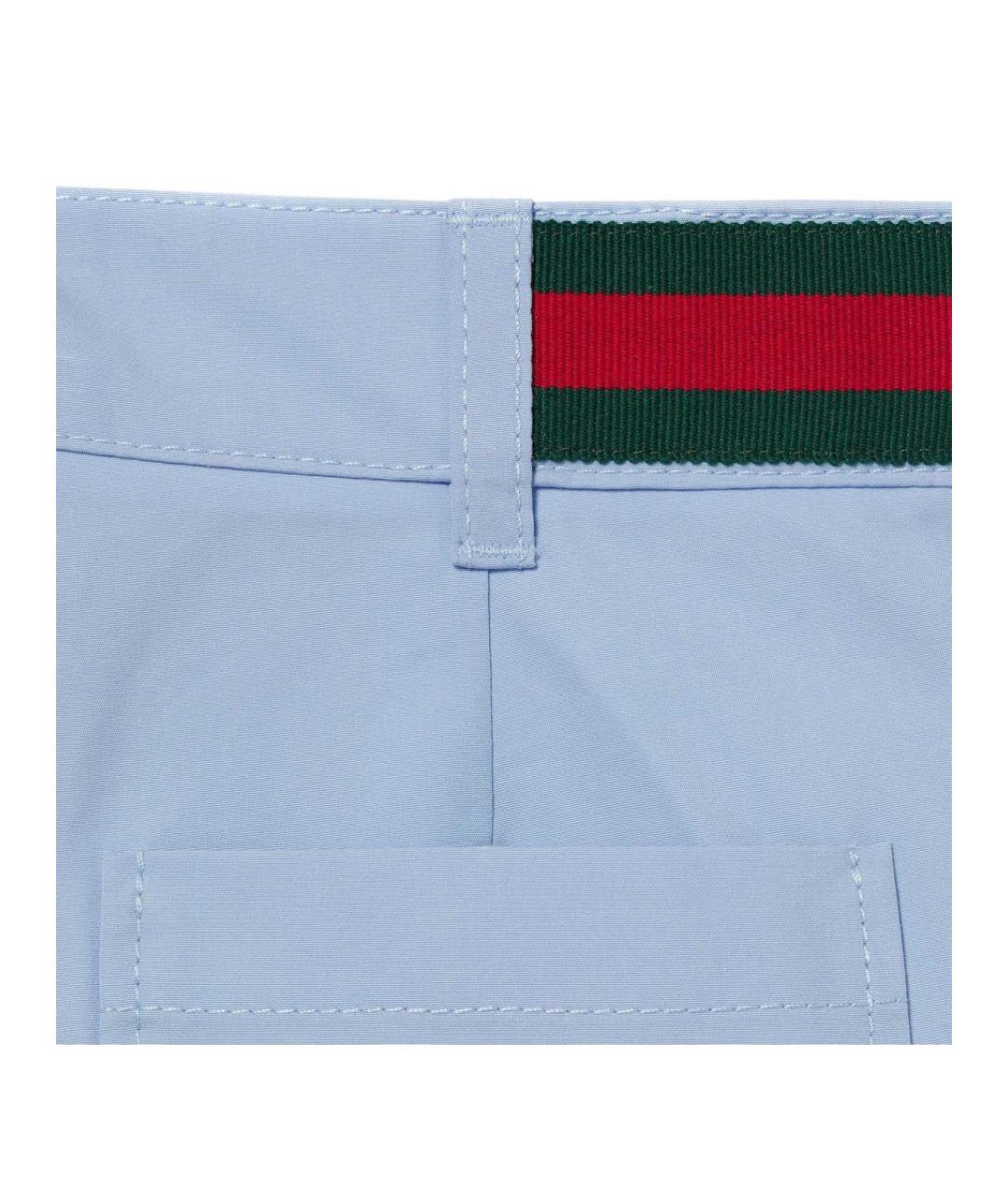 GUCCI Голубые хлопковые брюки и шорты, фото 3