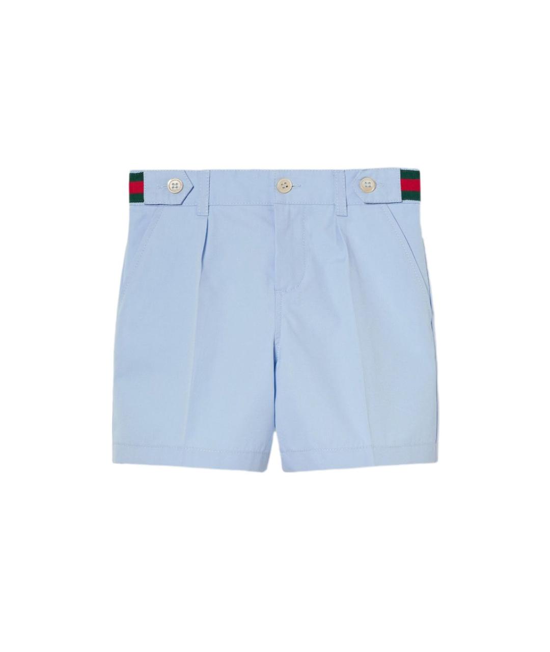 GUCCI Голубые хлопковые брюки и шорты, фото 1