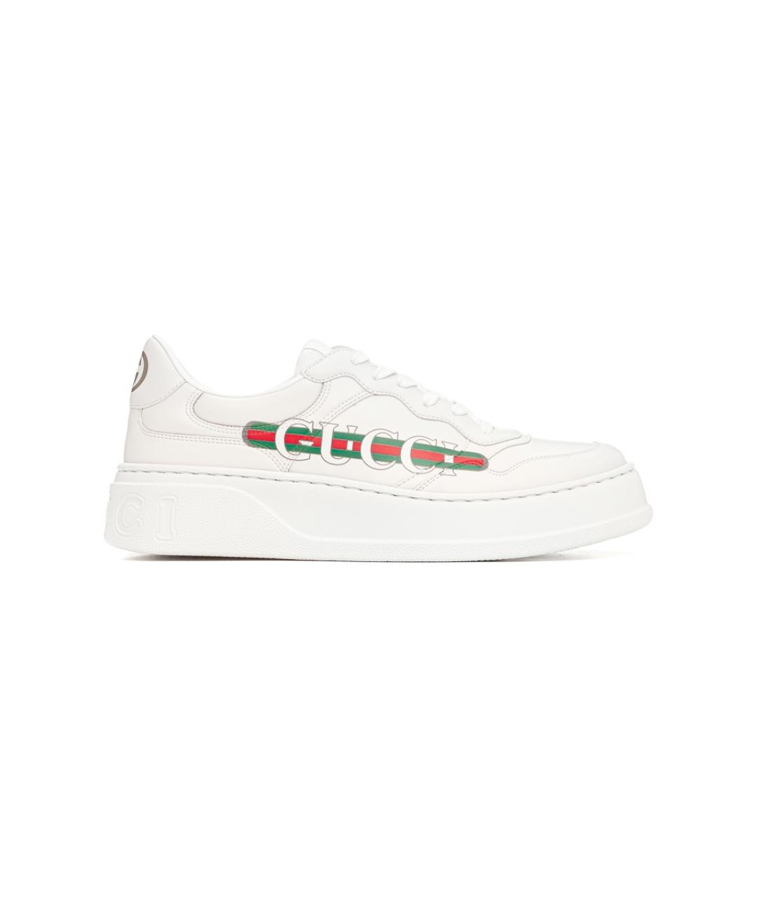 GUCCI Белые кеды из искусственной кожи, фото 1