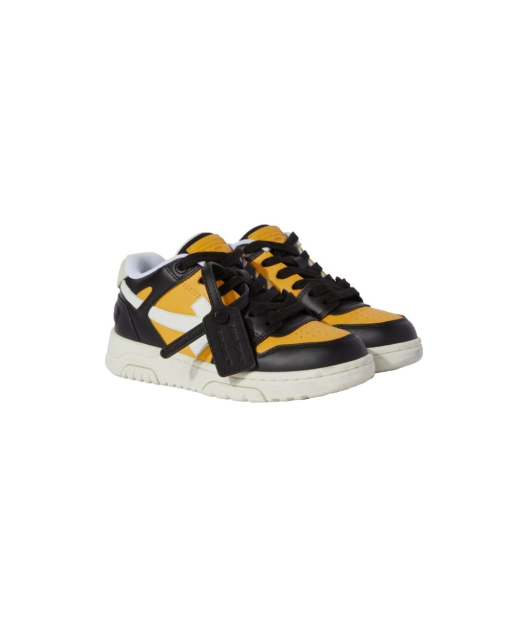 OFF-WHITE Желтые синтетические кеды, фото 2