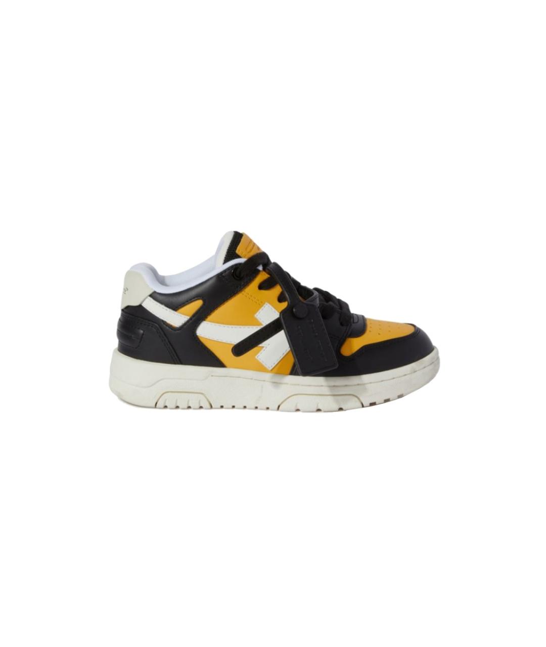 OFF-WHITE Желтые синтетические кеды, фото 5