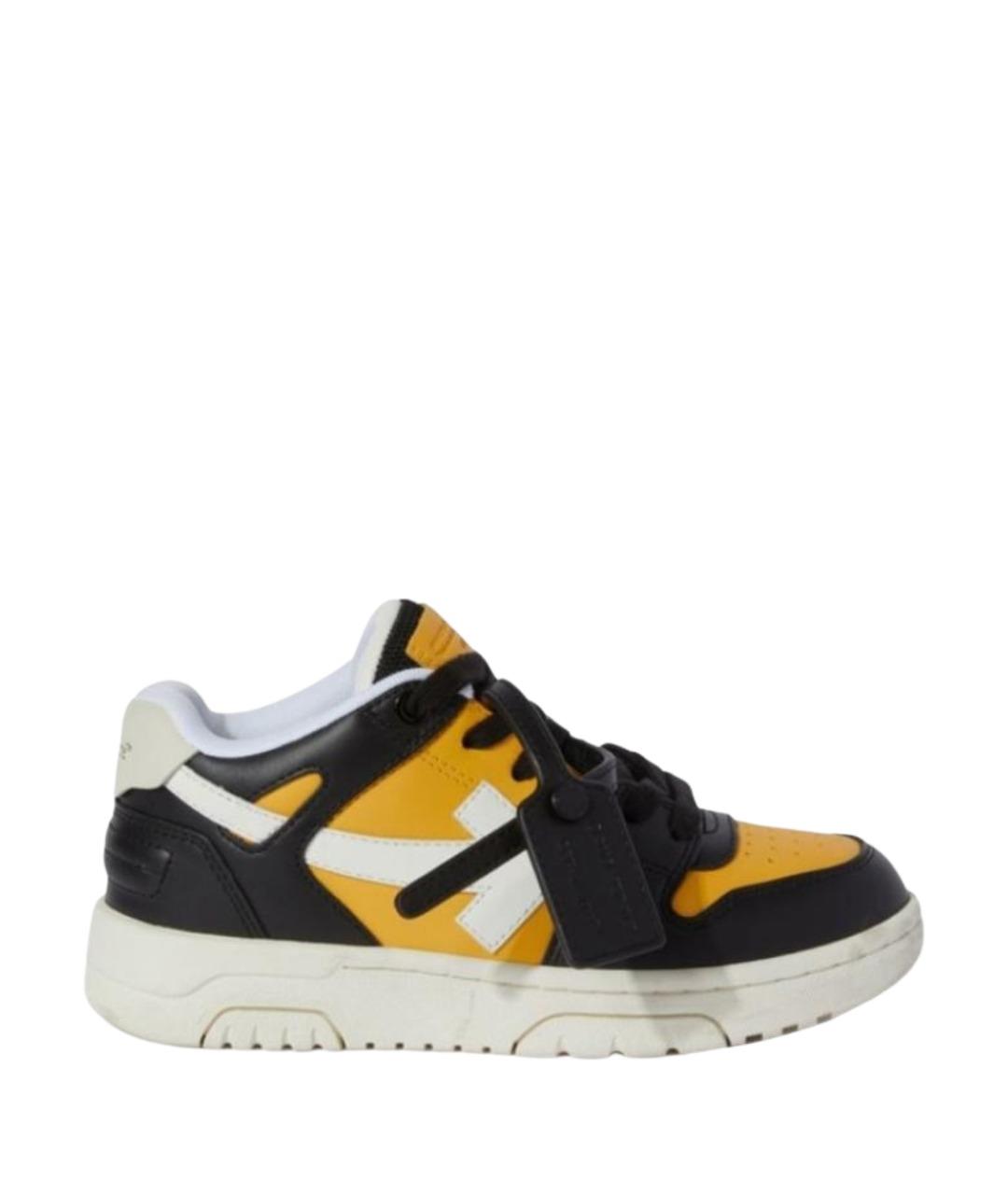 OFF-WHITE Желтые синтетические кеды, фото 1