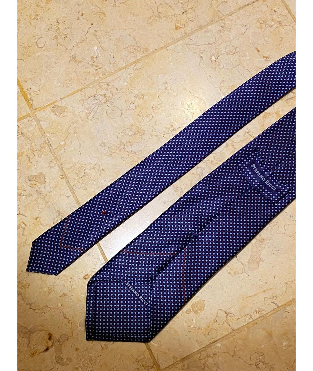 STEFANO RICCI Синий шелковый галстук, фото 3