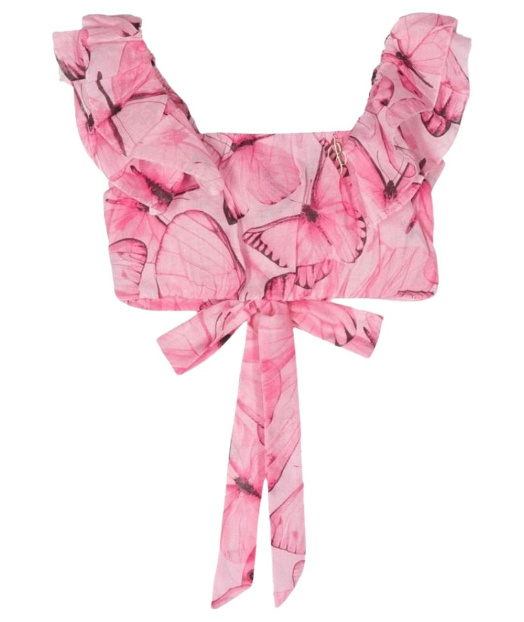 MISS BLUMARINE Розовый хлопковый детская футболка / топ, фото 1