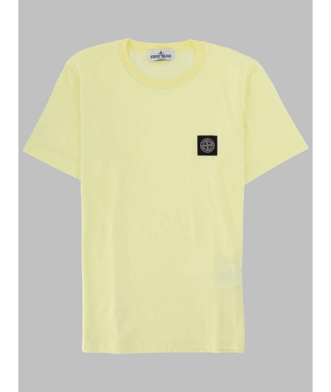 STONE ISLAND Желтая хлопковая детская футболка, фото 3