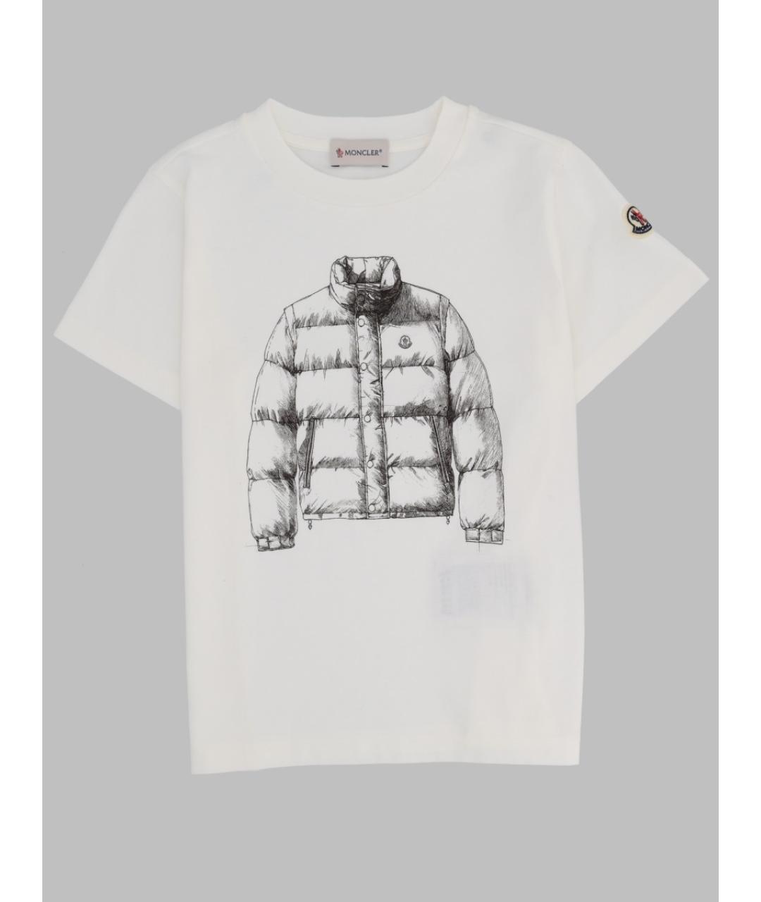 MONCLER Белый хлопковый детская футболка / топ, фото 3