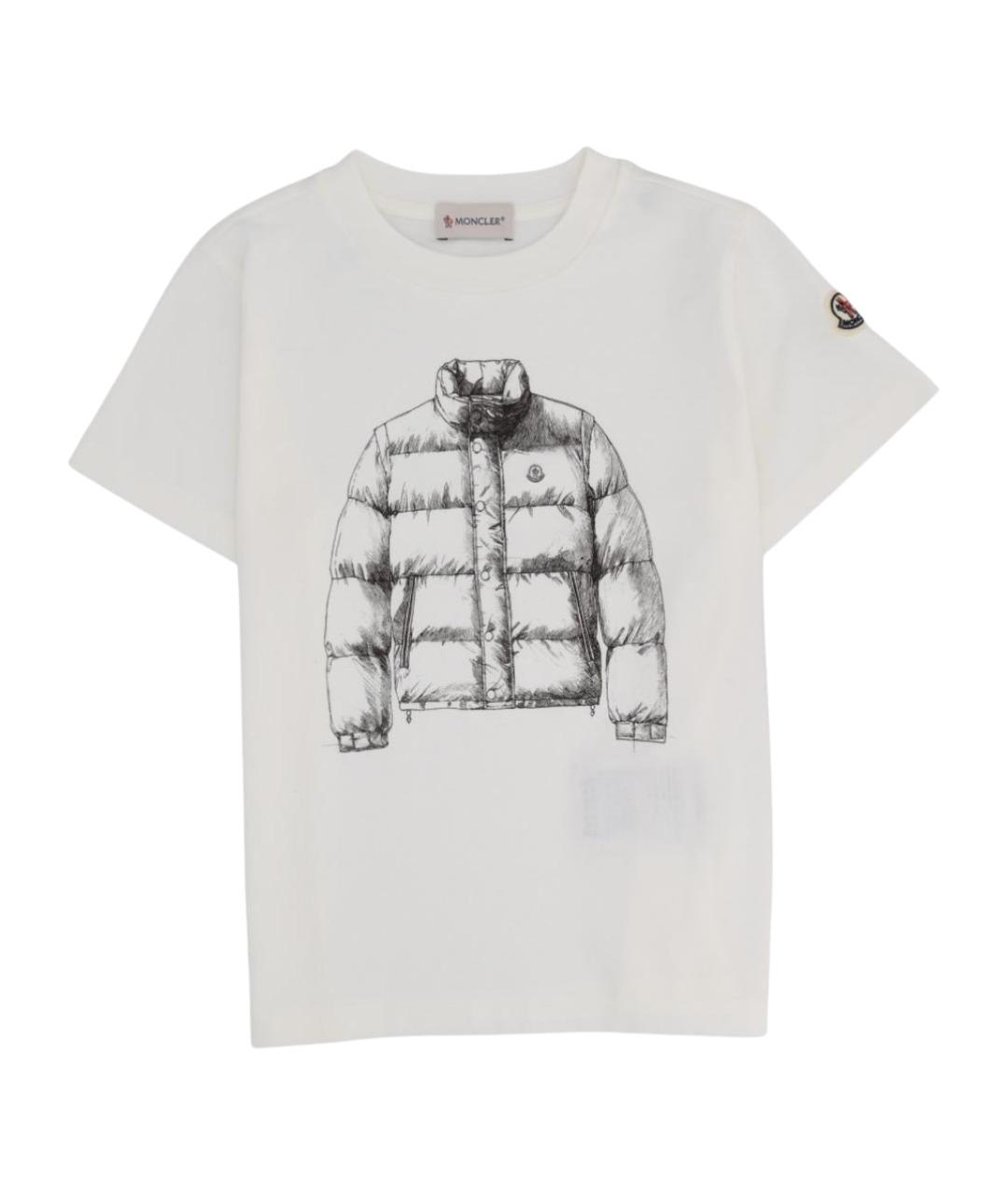 MONCLER Белый хлопковый детская футболка / топ, фото 1