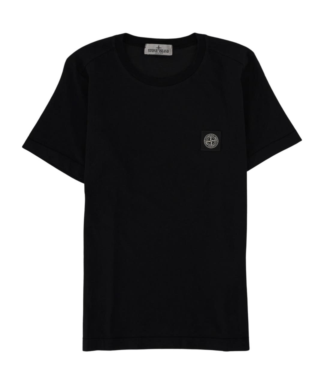 STONE ISLAND Черная хлопковая детская футболка, фото 1
