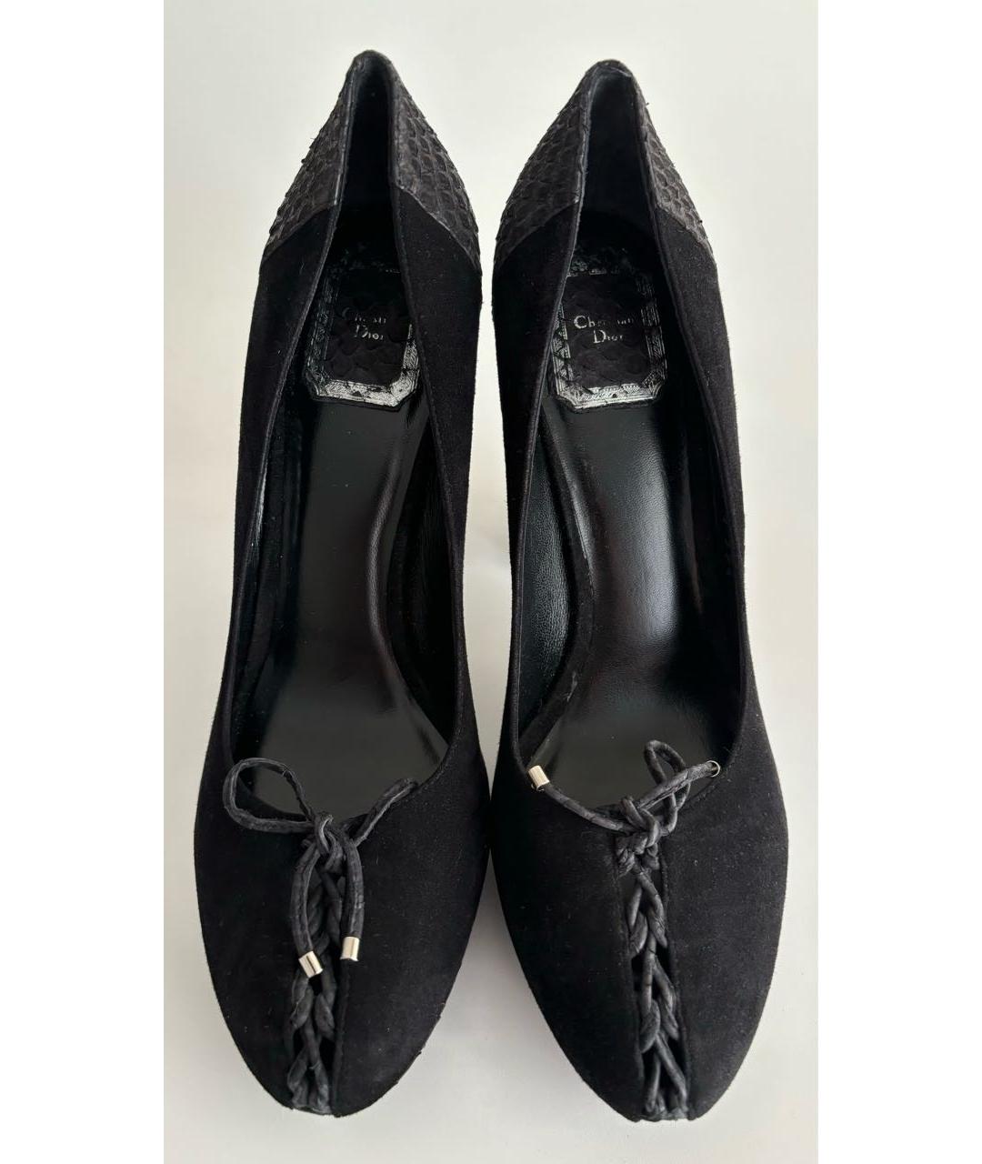 CHRISTIAN DIOR Черные замшевые туфли, фото 3