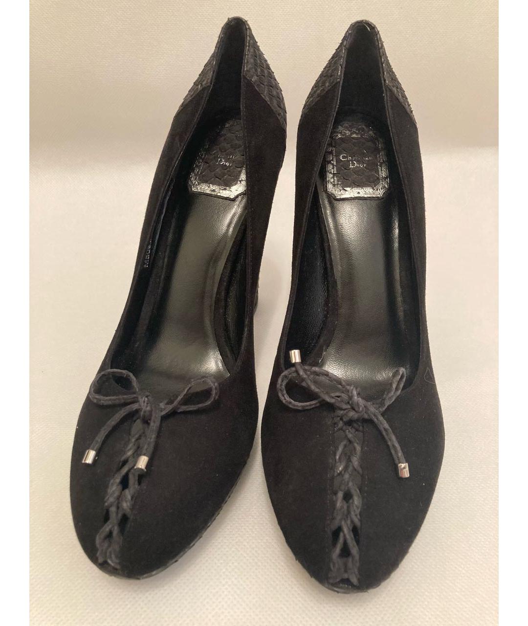 CHRISTIAN DIOR Черные замшевые туфли, фото 2