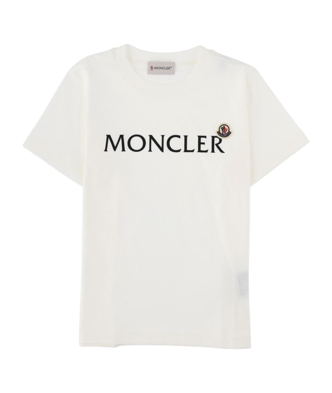 MONCLER Белый хлопковый детская футболка / топ, фото 1