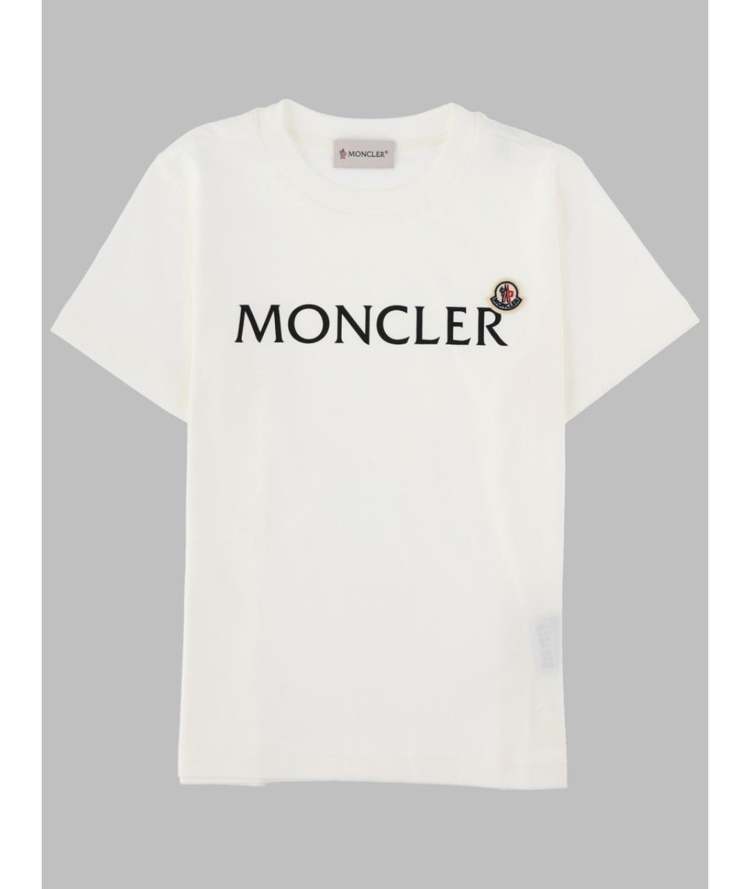 MONCLER Белый хлопковый детская футболка / топ, фото 3