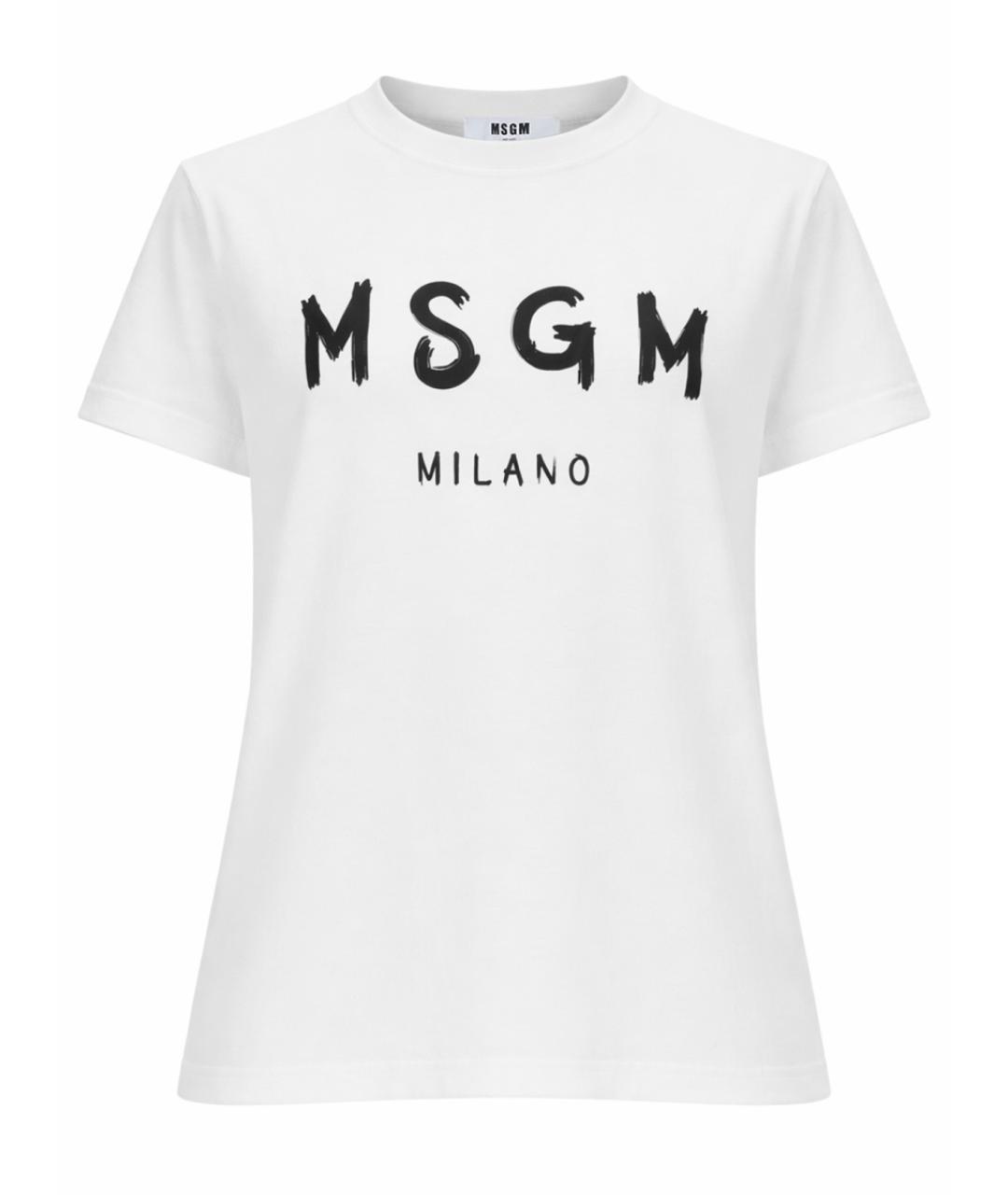 MSGM Белая хлопковая футболка, фото 1