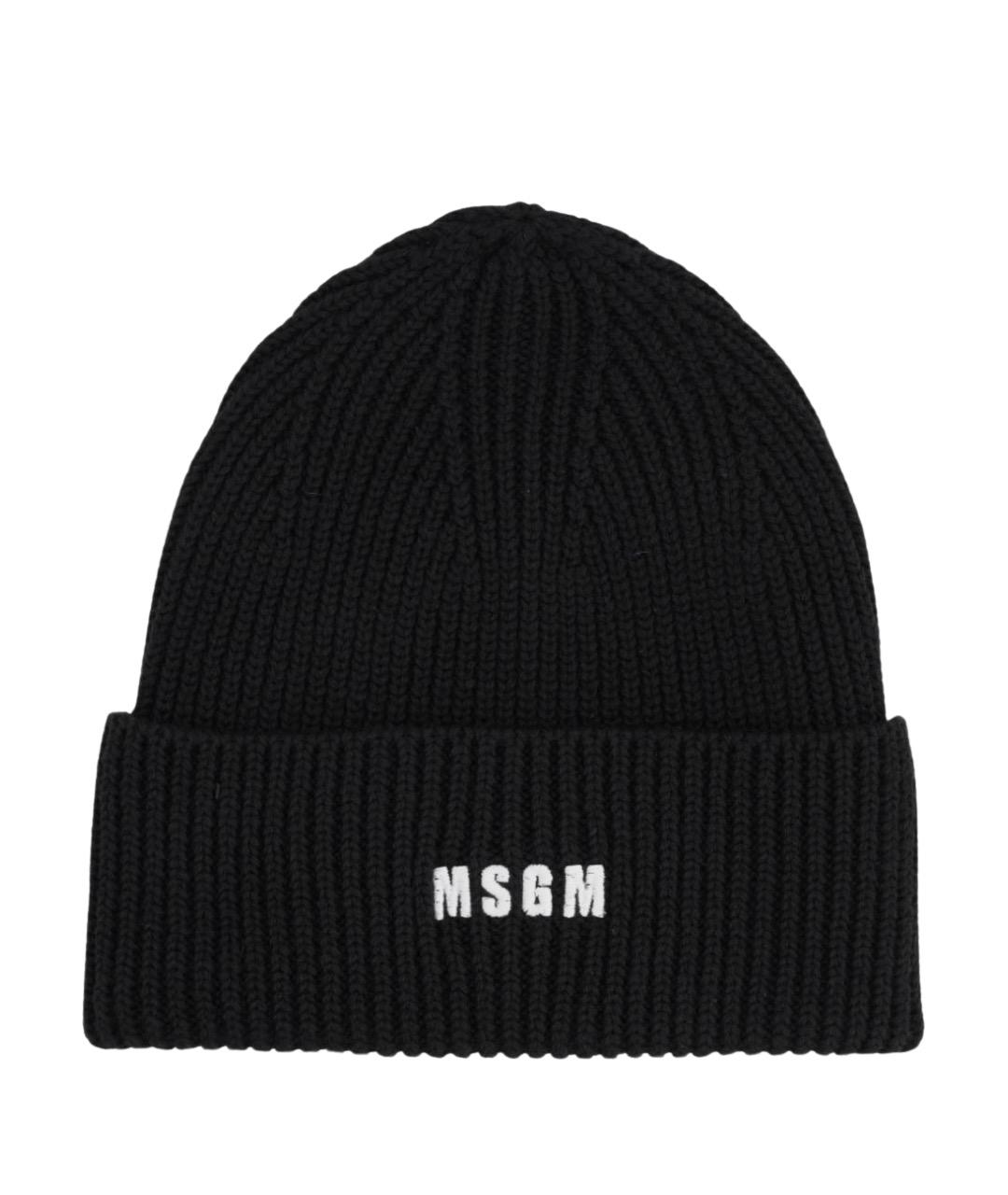 MSGM Черная шерстяная шапка, фото 1