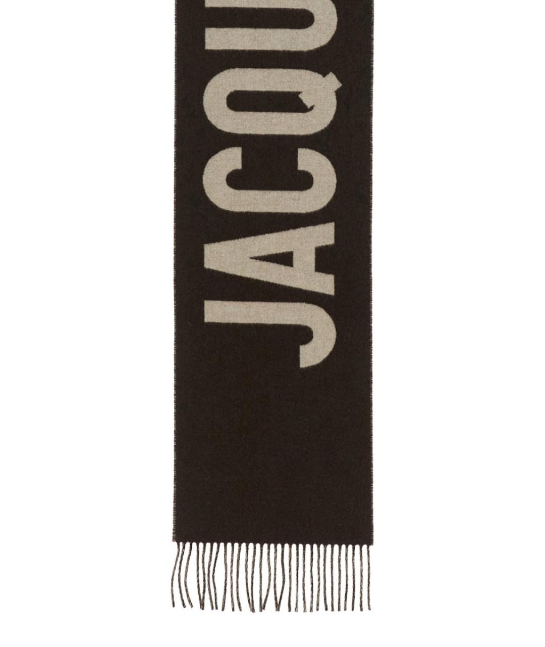 JACQUEMUS Коричневый шерстяной шарф, фото 2