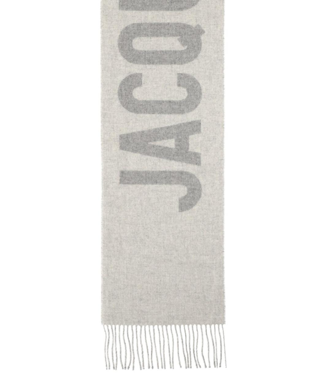 JACQUEMUS Серый шерстяной шарф, фото 2