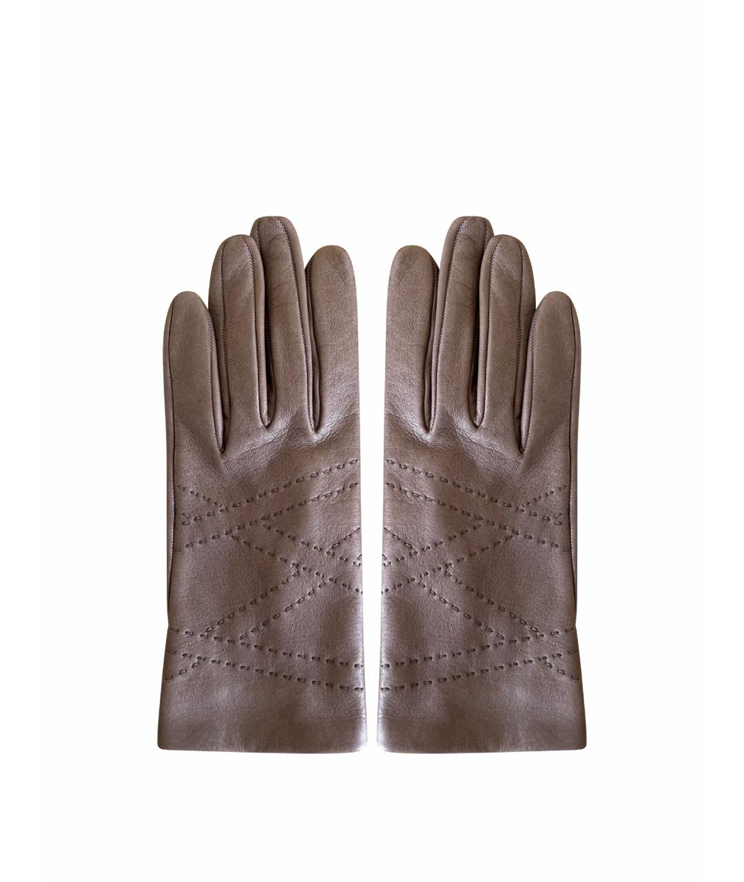 HERMES PRE-OWNED Коричневые кожаные перчатки, фото 1