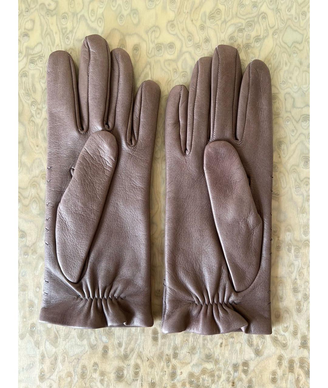 HERMES PRE-OWNED Коричневые кожаные перчатки, фото 2