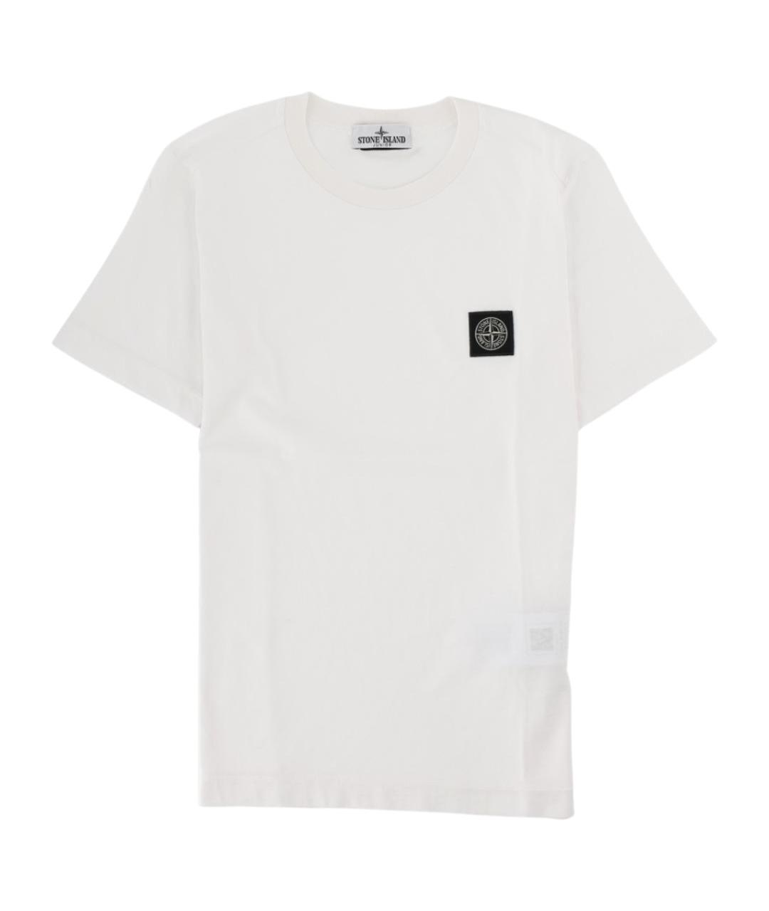 STONE ISLAND Белая хлопковая детская футболка, фото 1