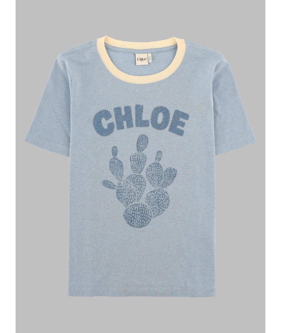 CHLOE Синяя хлопковая футболка, фото 3