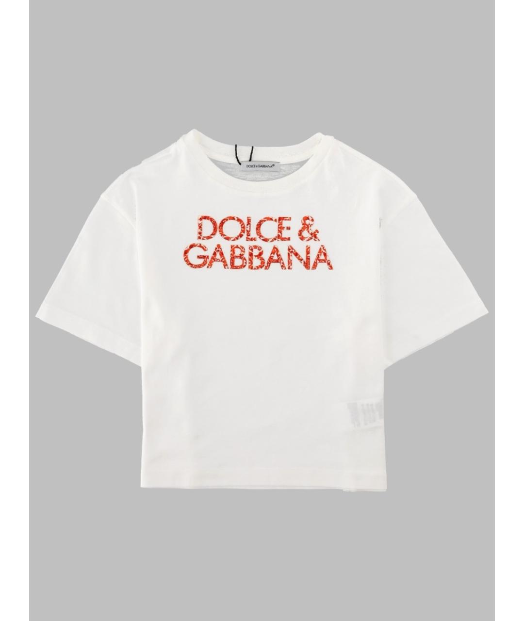 DOLCE&GABBANA Белый хлопковый детская футболка / топ, фото 3