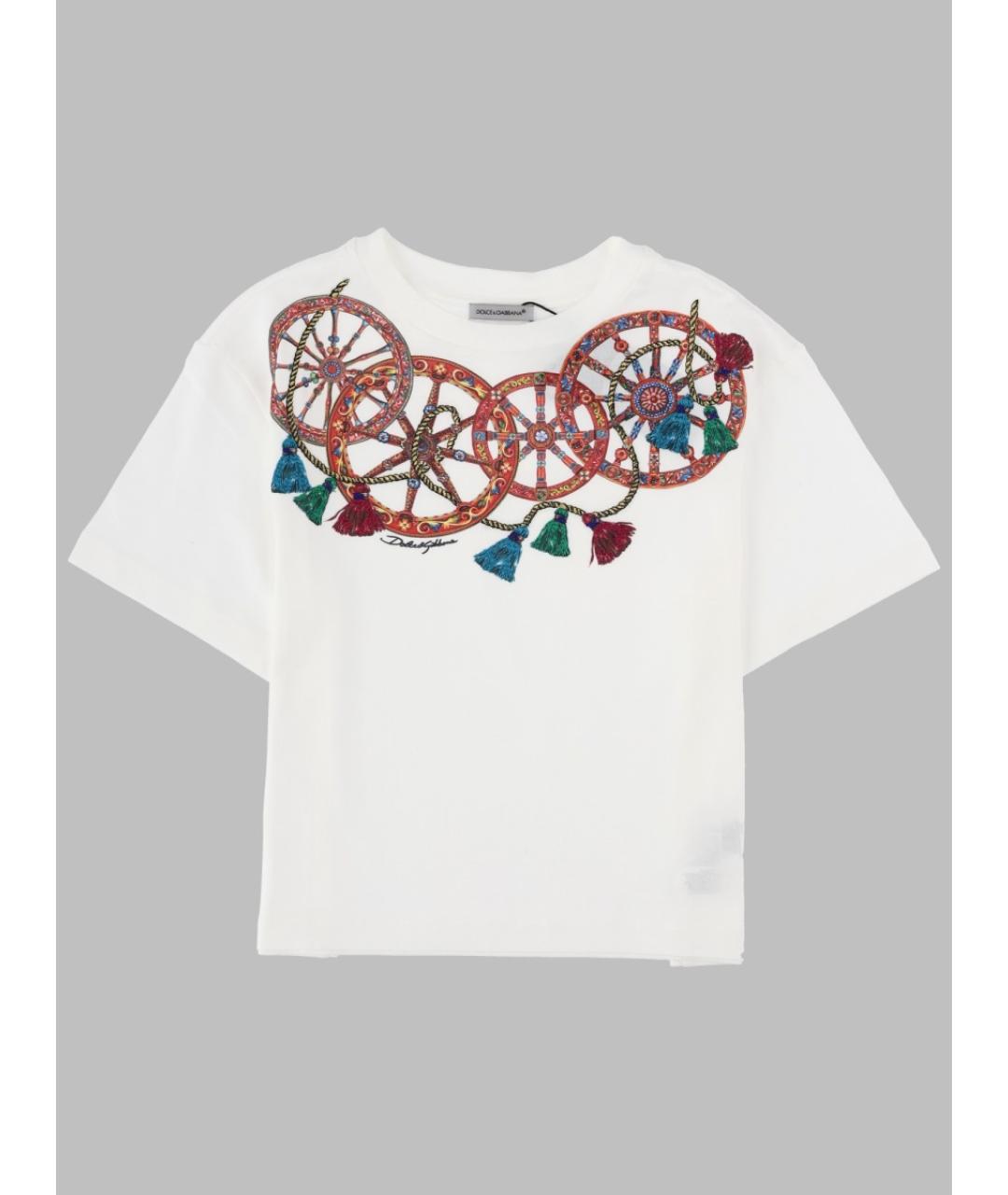 DOLCE&GABBANA Белый хлопковый детская футболка / топ, фото 3