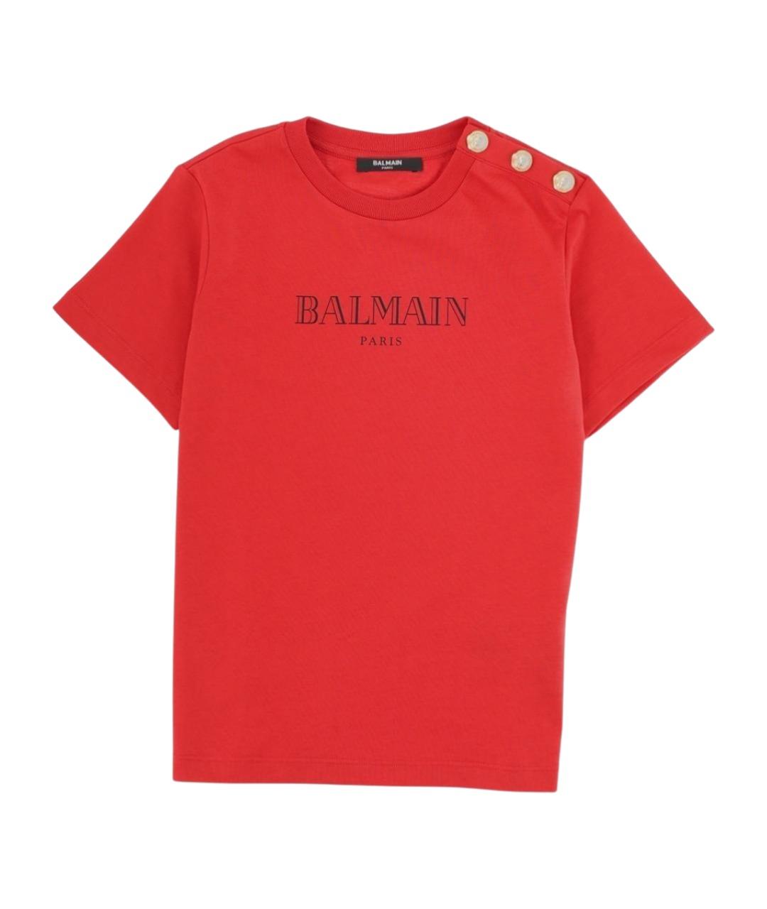 BALMAIN Красный хлопковый детская футболка / топ, фото 1