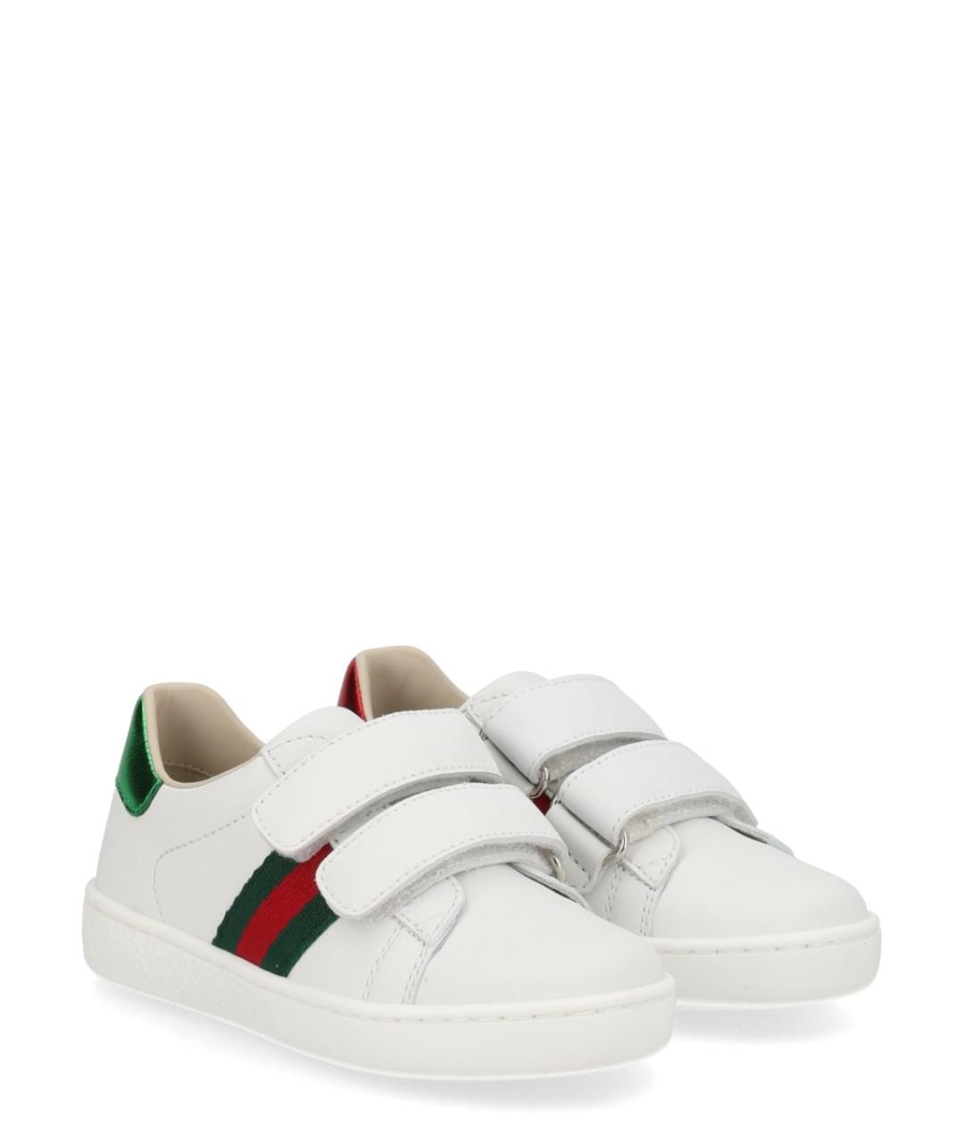 GUCCI Белые кожаные кеды, фото 2