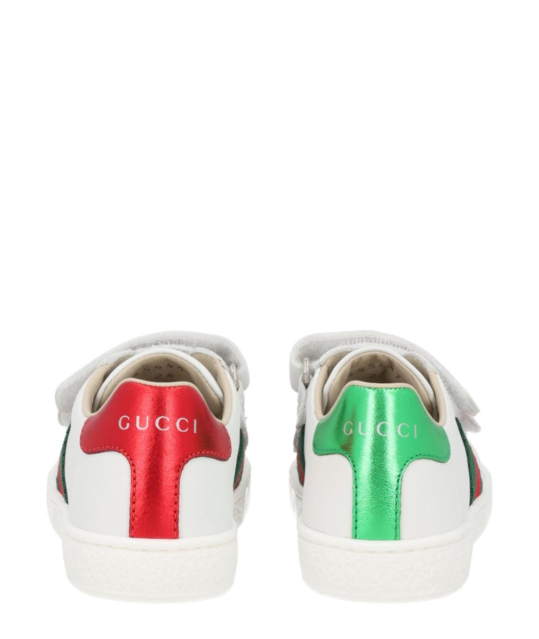 GUCCI Белые кожаные кеды, фото 3