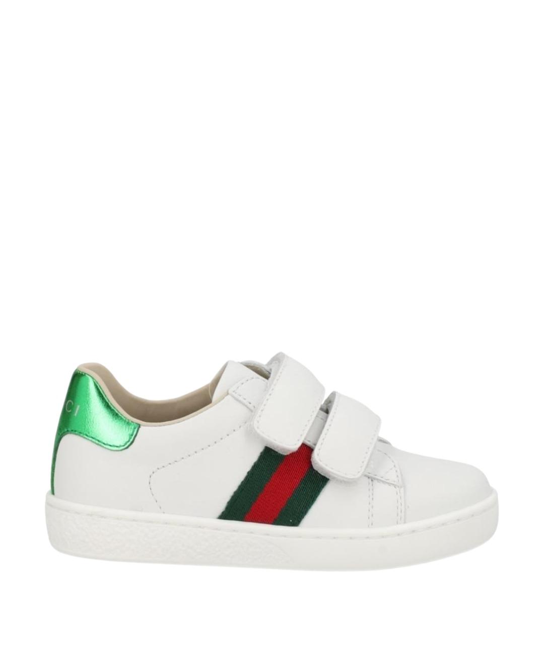 GUCCI Белые кожаные кеды, фото 1