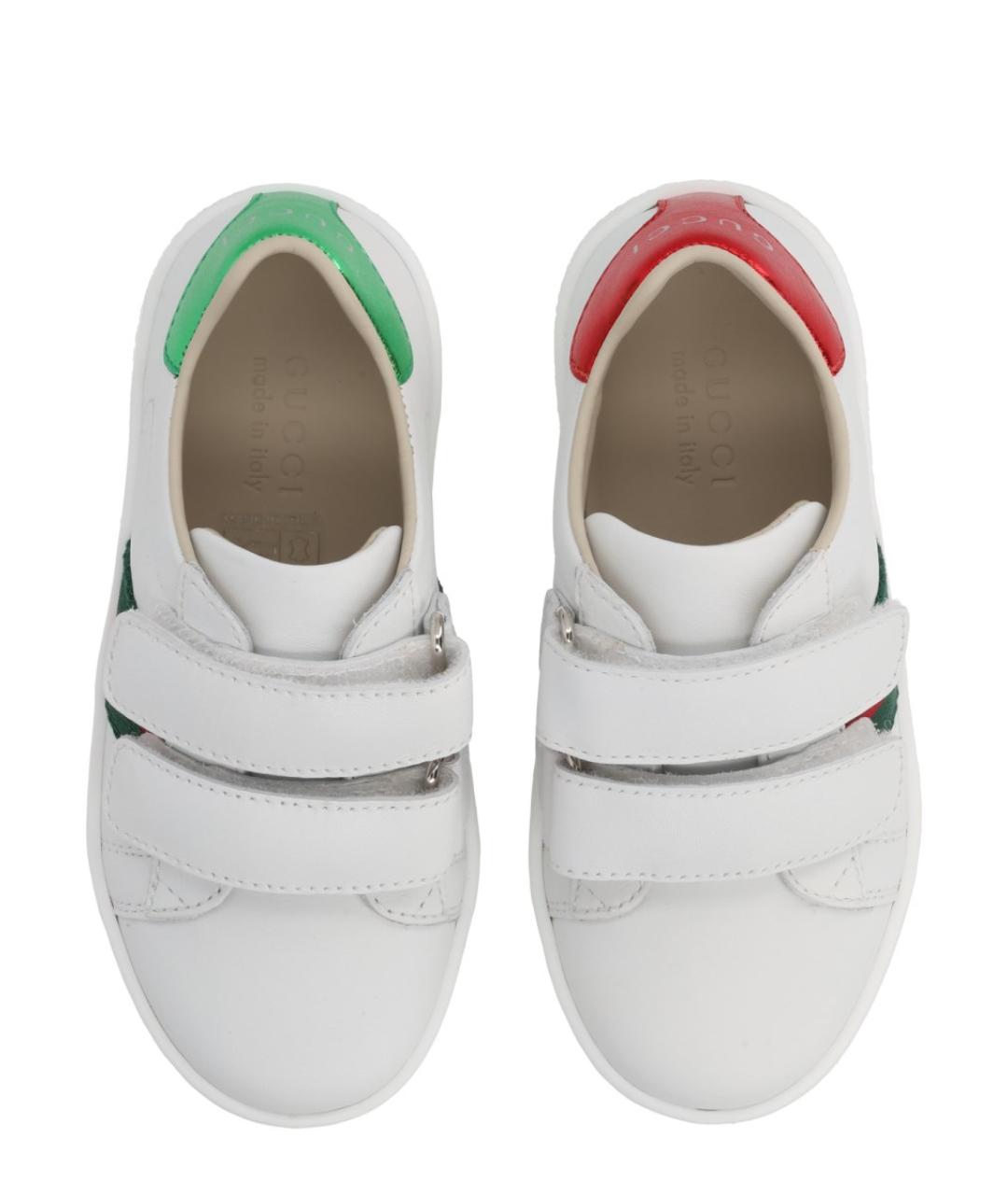 GUCCI Белые кожаные кеды, фото 5