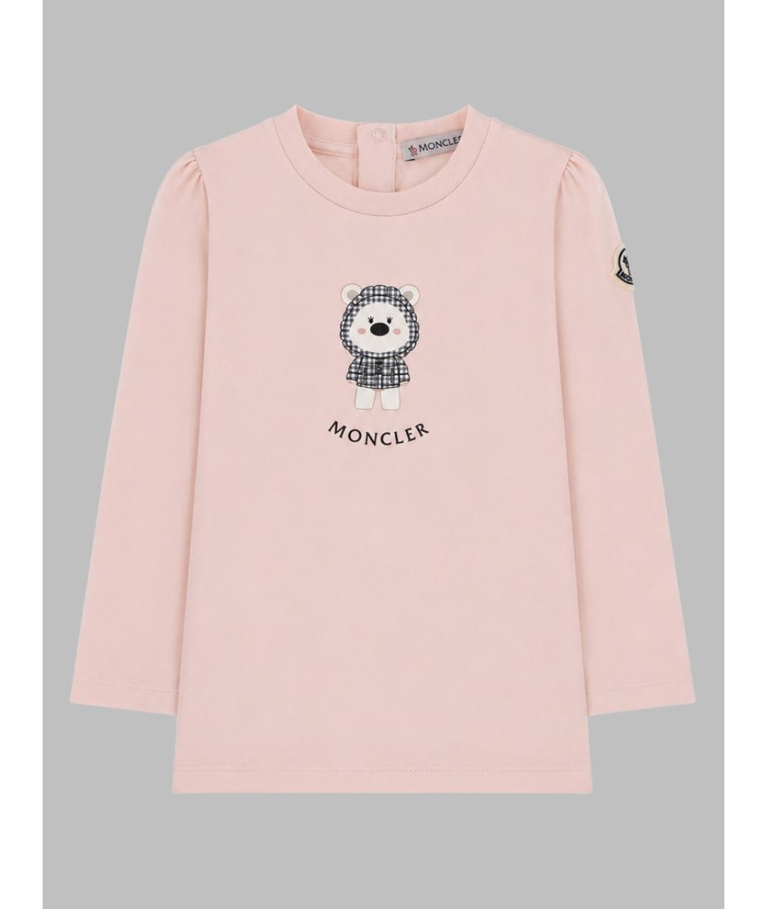 MONCLER Розовый хлопковый футболка / топ, фото 3