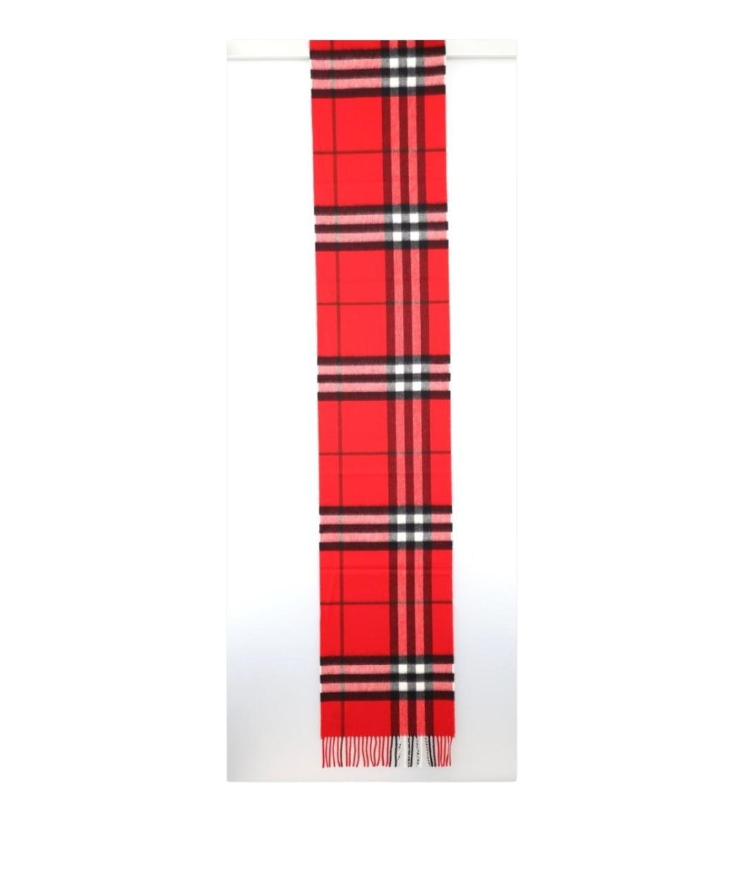 BURBERRY Красный кашемировый шарф, фото 2
