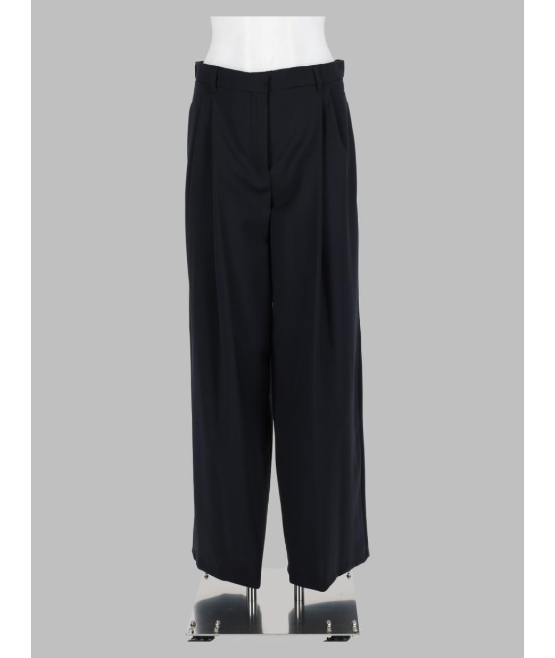 'S MAX MARA Синие шерстяные прямые брюки, фото 3