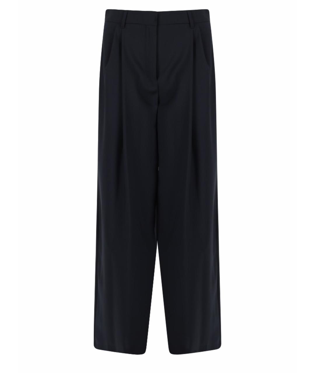 'S MAX MARA Синие шерстяные прямые брюки, фото 1