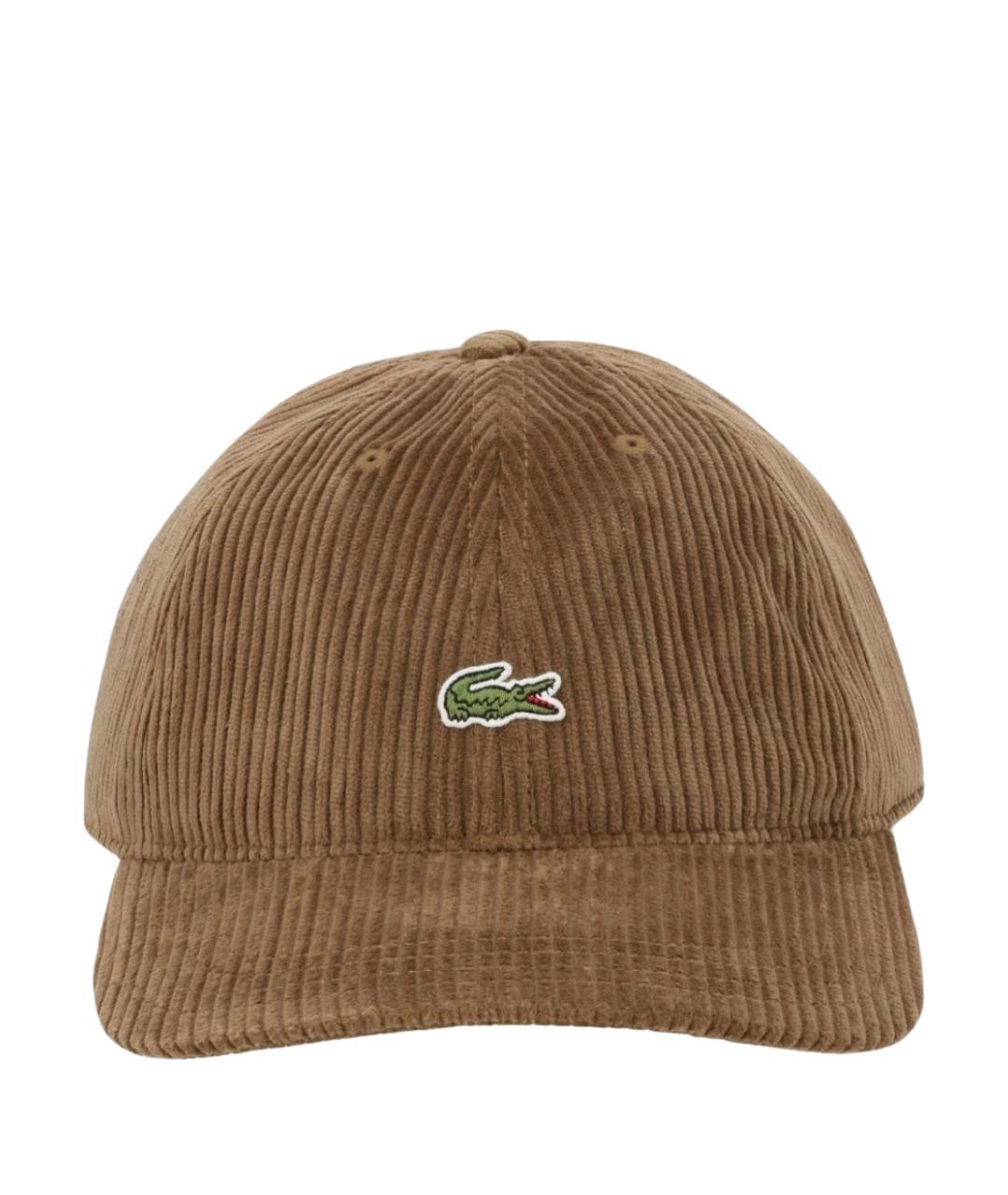 LACOSTE Бежевая хлопковая кепка/бейсболка, фото 1