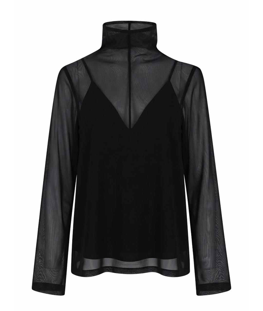 SPORTMAX Черная шелковая блузы, фото 1