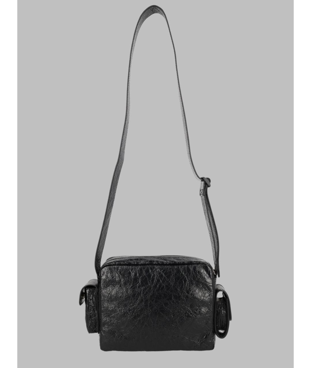 BALENCIAGA Черная кожаная сумка на плечо, фото 3